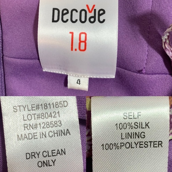 Decode 1.8 Lavendar Floral Print Spaghetti Strap 100% Silk Dress - Picture 9 of 15